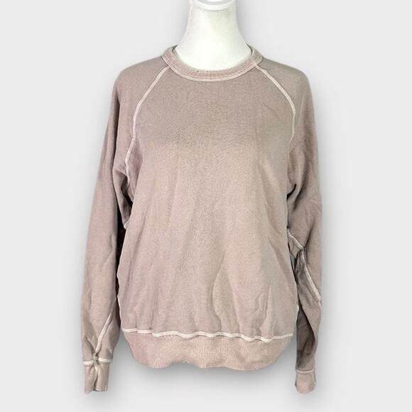 The Great. The College Sweatshirt Women's 0 Soft Lilac Long Sleeve Distressed - Picture 3 of 12